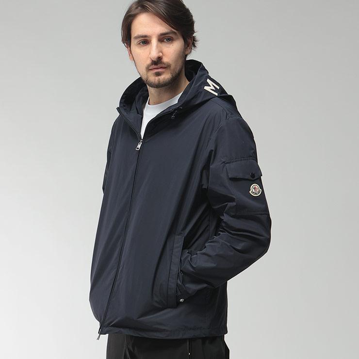 MONCLER フード付きジャケット ネイビー MONCLER（モンクレール） メンズ ジャケット フードロゴ フルジップ