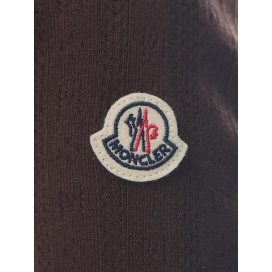 モンクレール MONCLER レディース ニットポロシャツ 半袖 ロゴスナップボタン ライン 18ゲージニット ポロ MCL9A00005M9371 ブランド トップスの画像