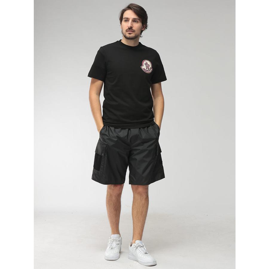 モンクレール MONCLER ワッペン クルーネック 半袖 Tシャツ ブラック MONCLER（モンクレール） メンズ Tシャツ 半袖 ワッペンプリント