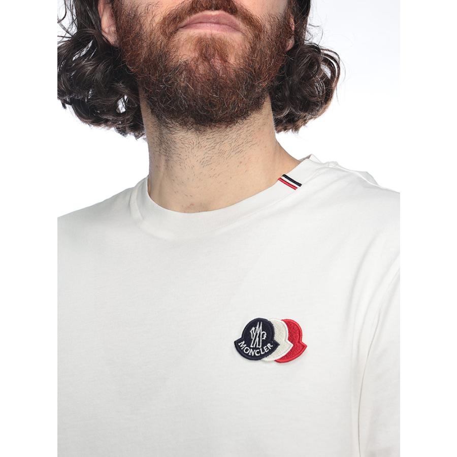 モンクレール MONCLER メンズ Tシャツ 半袖 3連ワッペン トリコロール ロゴパッチ レギュラーフィット カットソー MC8C0007489B8Q ブランド トップスの画像