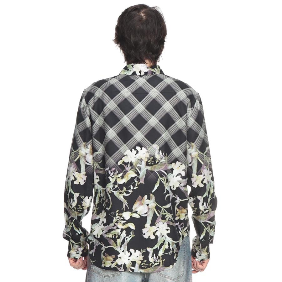 アクネストゥディオズ Acne Studios メンズ シャツ 長袖 ACBB0657レーヨン チェック フラワープリント カジュアルシャツ ブランド トップス プリント 柄シャツの画像