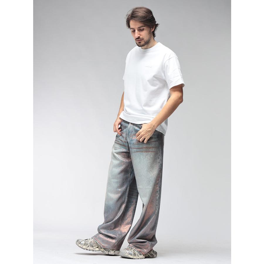 アクネストゥディオズ Acne Studios メンズ ジーンズ ACC00119ボタンフライ ルーズフィット グリッター デニム ブランド ボトムス パンツ ジーパンの画像