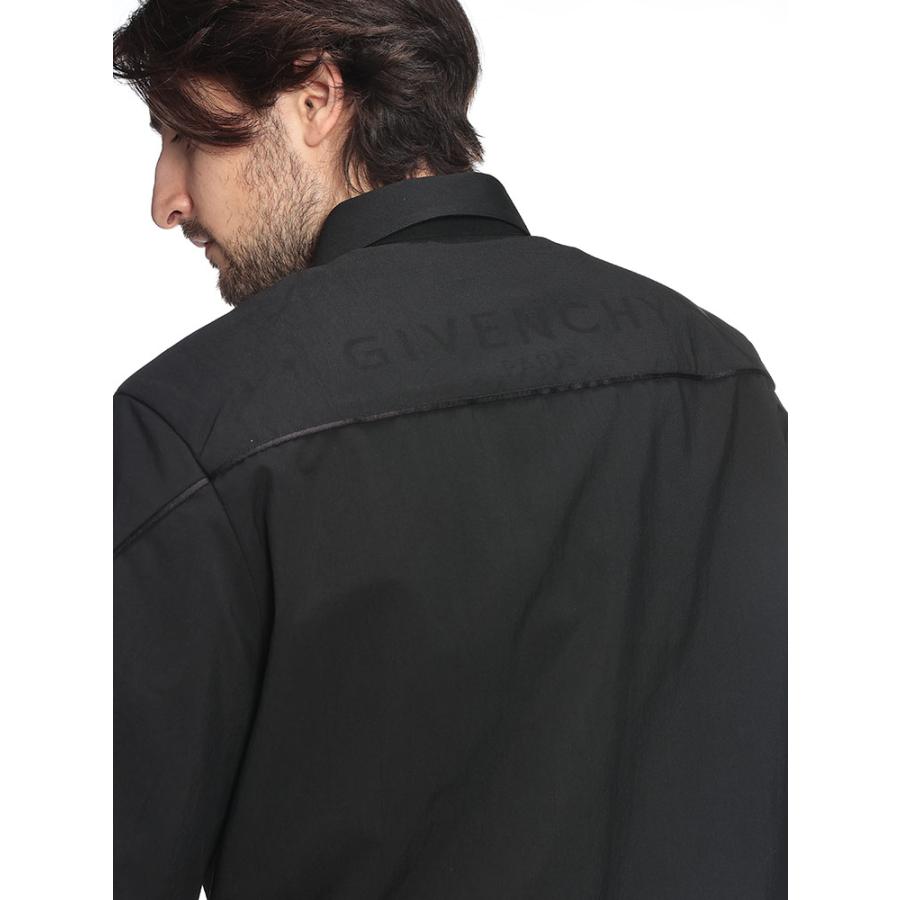 ジバンシィ GIVENCHY メンズ シャツ 半袖 GVBM618416E9無地 フルジップ カジュアルシャツ ブランド トップス ジップシャツ 春 夏の画像