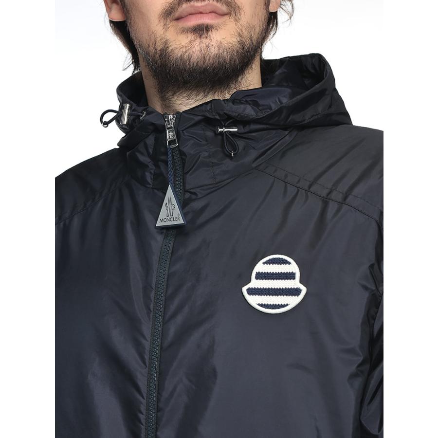 モンクレール MONCLER メンズ ナイロンパーカー MCMORNAY6ボーダーワッペン フルジップ ジャケット ブランド アウター ブルゾン フード ジップの画像