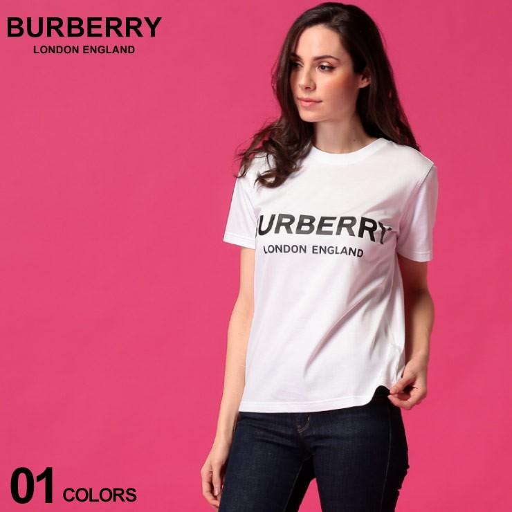 バーバリー レディース Tシャツ 半袖 Burberry ロゴ プリント クルーネック スリムフィット 白 ブランド トップス プリントt ロゴt コットン l ゼンオンライン 通販 Yahoo ショッピング