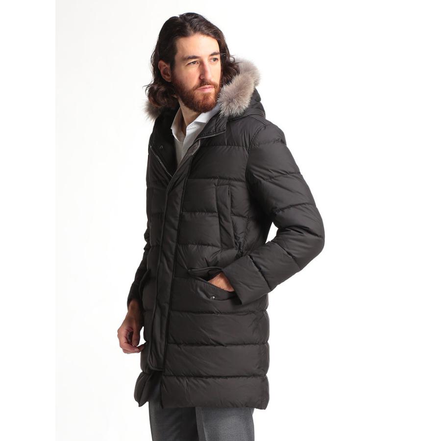 【新品 未使用 日本製】 ヘルノ メンズ ダウンジャケット HERNO ファー フード ダウン ブルゾン ブランド アウター パーカー ダウンコートミドル丈 HRPI0651U13220 【ZY1046507584】(38236円)