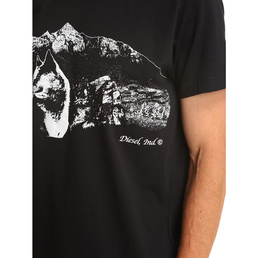 ディーゼル メンズ DIESEL Tシャツ 半袖 ウルフ ロゴ プリント ディーゼル メンズ DIESEL Tシャツ 半袖 ウルフ ロゴ プリント