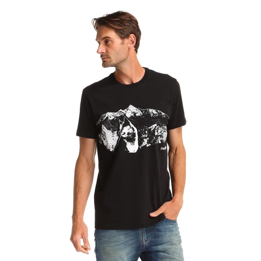 ディーゼル メンズ DIESEL Tシャツ 半袖 ウルフ ロゴ プリント ディーゼル メンズ DIESEL Tシャツ 半袖 ウルフ ロゴ プリント