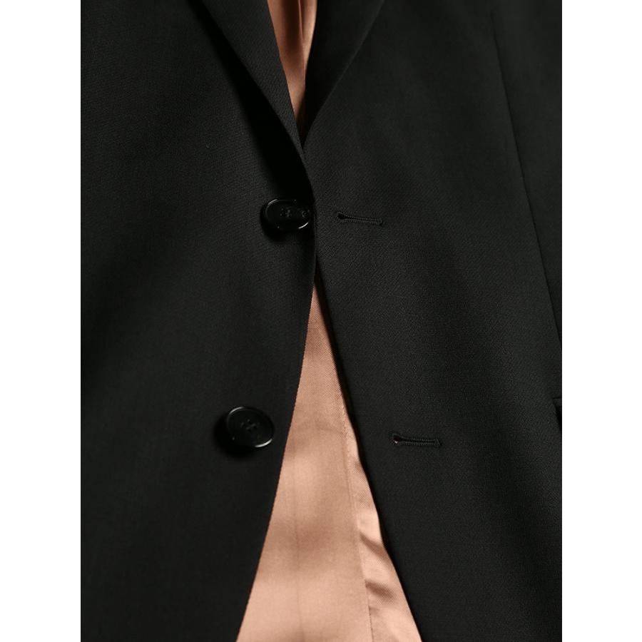 ヒューゴボス メンズ HUGO BOSS スーツ ウール シングル 2ツ釦 2B ノータック ブランド 紳士 ビジネス 黒
