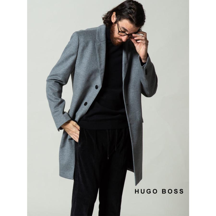 ヒューゴボス メンズ HUGO BOSS カシミヤ混 ウール シングル  