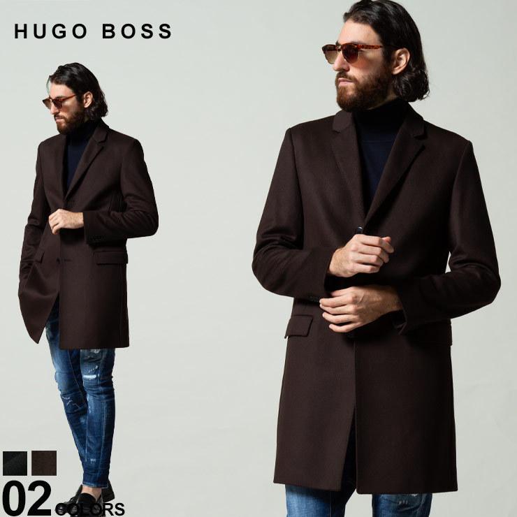 ヒューゴボス メンズ HUGO BOSS カシミヤ混 ウール シングル