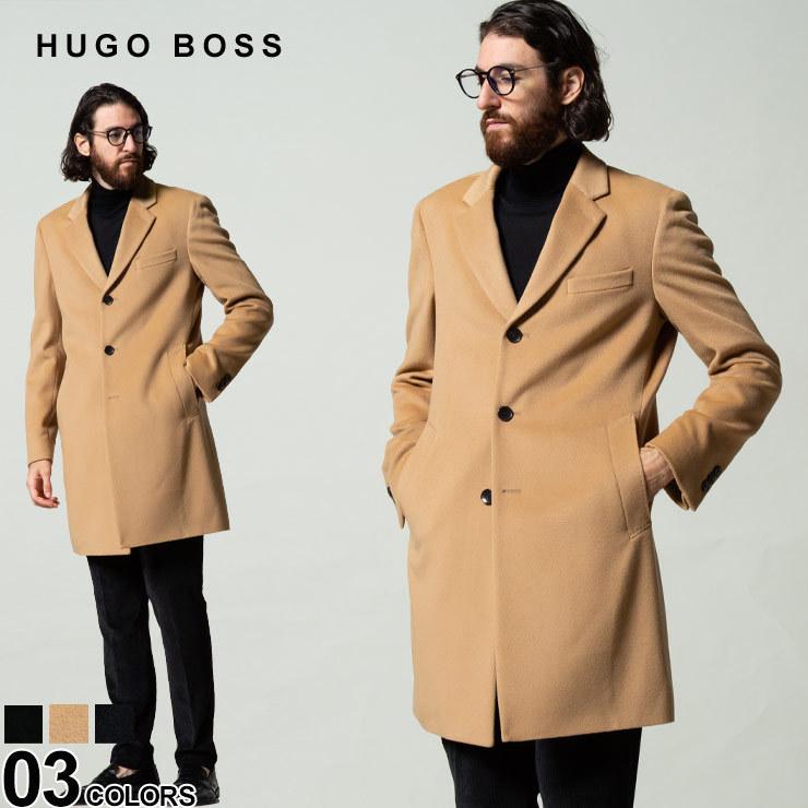 ヒューゴボス メンズ HUGO BOSS カシミヤ混 ウール シングル