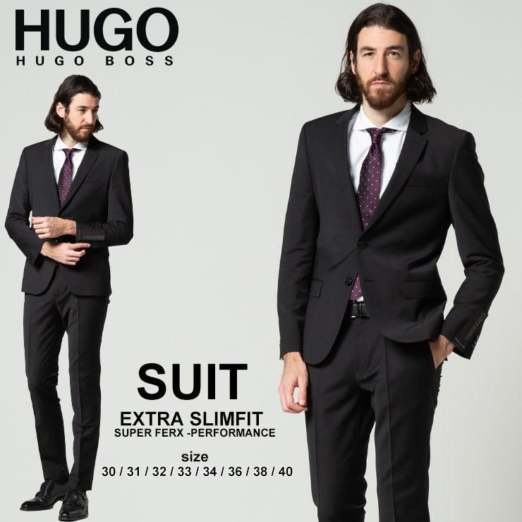 ヒューゴボス スーツ メンズ HUGO BOSS 無地 シングル ノータック 