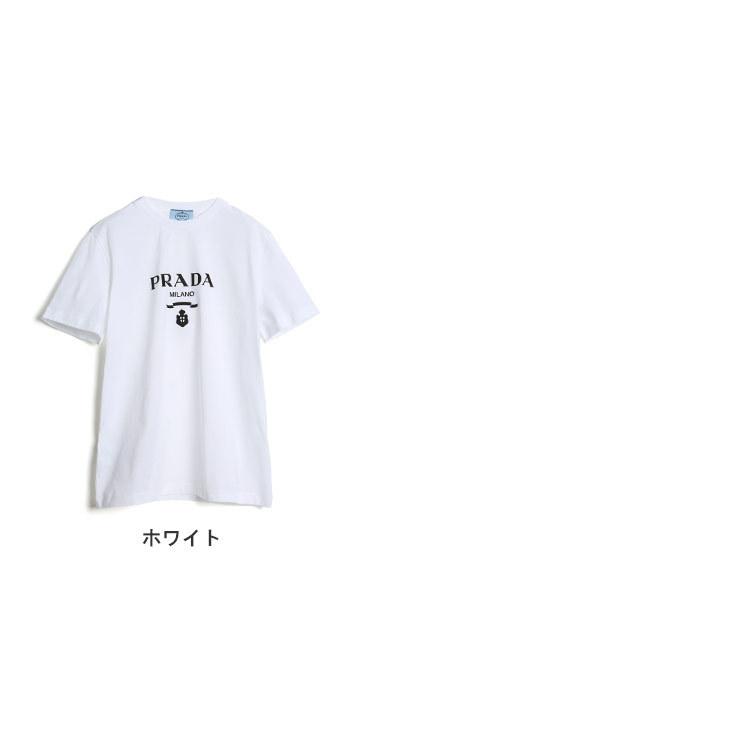 PRADA プラダ レディース Tシャツ ロゴプリント クルーネック PRADA プラダ レディース Tシャツ ロゴプリント クルーネック