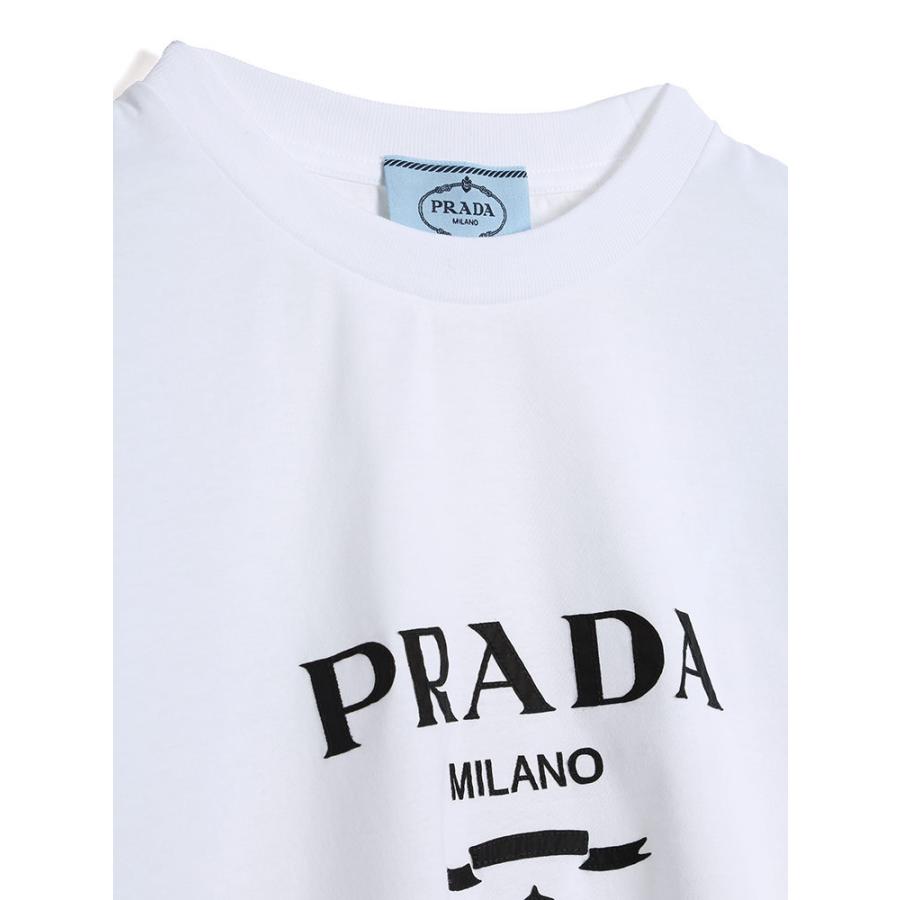 PRADA プラダ レディース Tシャツ ロゴプリント クルーネック PRADA プラダ レディース Tシャツ ロゴプリント クルーネック