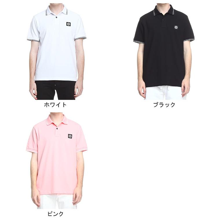 ストーンアイランド STONE  半袖 ポロシャツ STONE ISLAND (ストーンアイランド) 胸ロゴ ライン 半袖