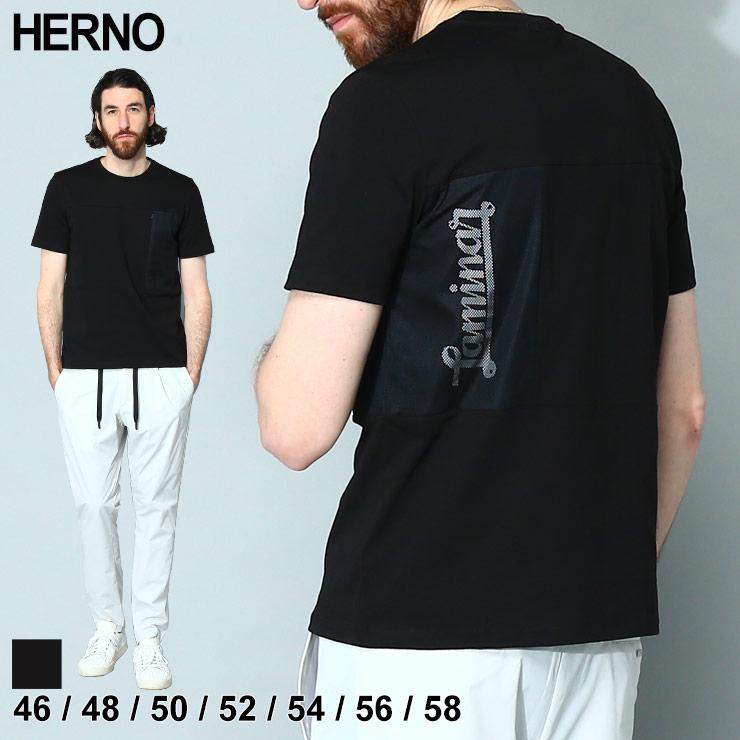 XL【最高級】HERNO 半袖Tシャツ　黒 楽天市場】ヘルノ HERNO Tシャツ カットソー クルーネック