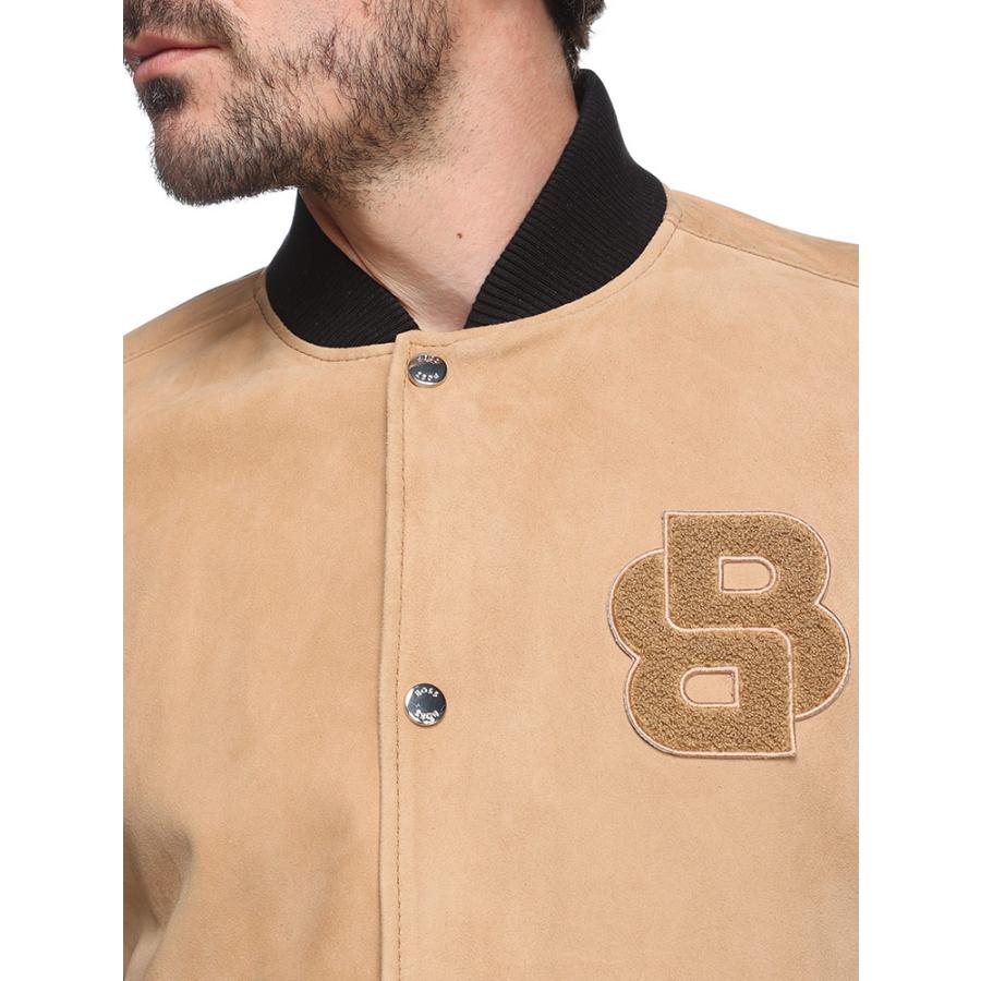 HUGO BOSS (ヒューゴボス) レザー スエード モノグラムロゴ ジッパー