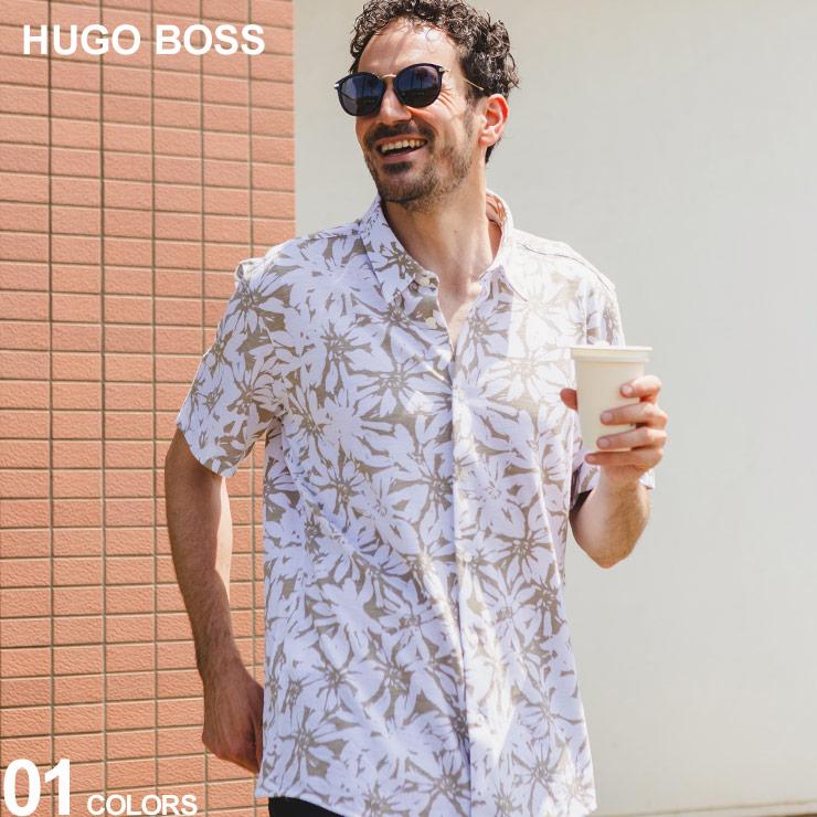 HUGO BOSS（ヒューゴ・ボス） コットンジャージー 花柄 半袖 シャツ