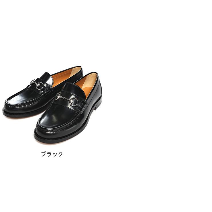 GUCCI（グッチ） ブラックレザー ラウンドトゥ ビットローファー
