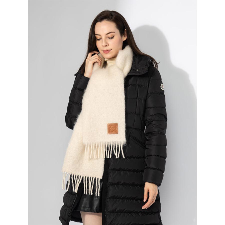 LOEWE（ロエベ） モヘア＆ウール レザーパッチ マフラー LELF655254X01