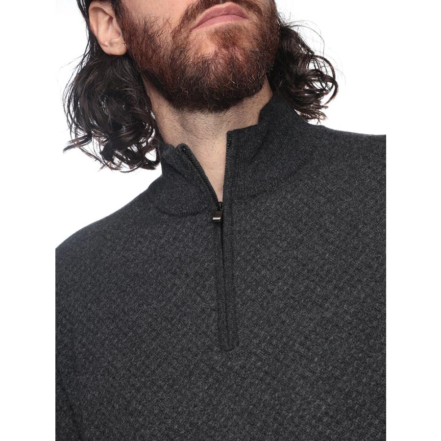 BOSS HUGO BOSS ハーフジップニット胸ロゴブラックMサイズ