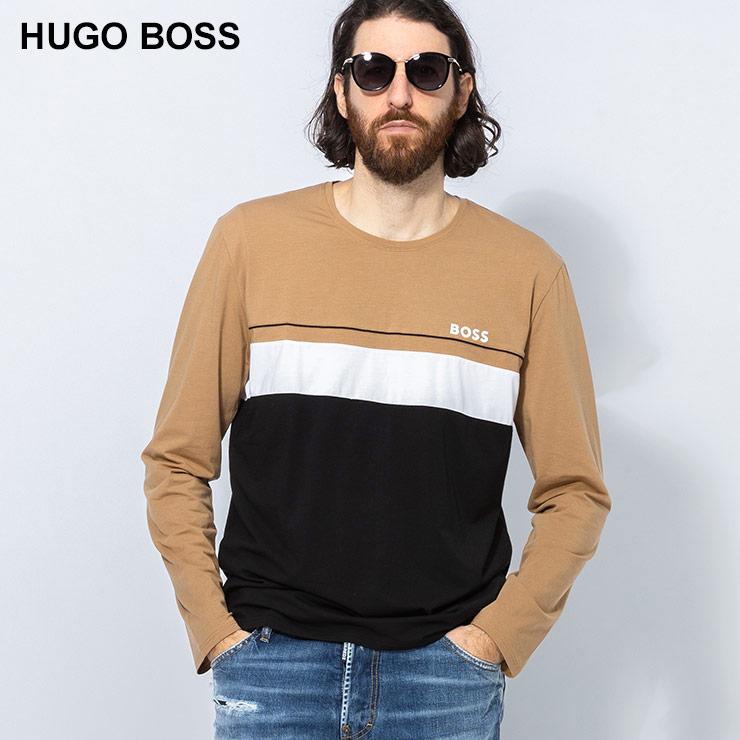 HUGO BOSS（ヒューゴ・ボス） フロント切替 ロゴプリント クルーネック