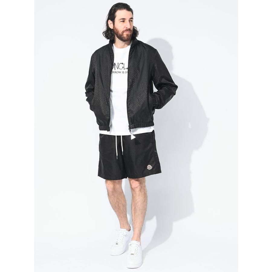 MONCLER　黒 ショートパンツ サイド　メッシュ MONCLER（モンクレール） ショートパンツ メンズ モノグラムプリント