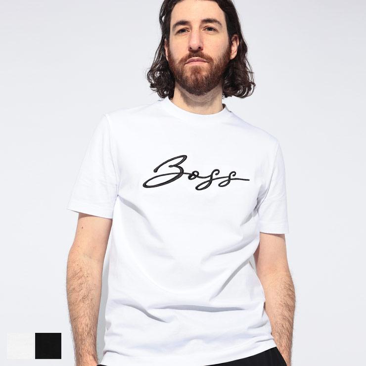 HUGO BOSS（ヒューゴ・ボス） 半袖 Tシャツ メンズ スクリプトロゴ刺繍