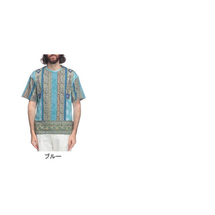 エトロ ETRO Tシャツ S 白 緑 半袖 プリント /RE ETRO（エトロ） 半袖 Tシャツ メンズ バロックプリント クルーネック