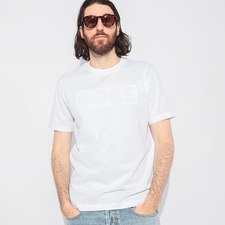 HUGO BOSS（ヒューゴ・ボス） 半袖 Tシャツ メンズ ロゴ刺繍 クルー