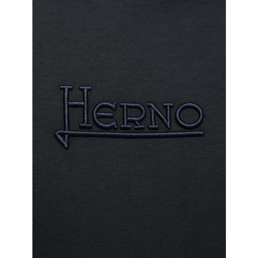 HERNO（ヘルノ） 半袖 Tシャツ メンズ ロゴ刺繍 クルーネック