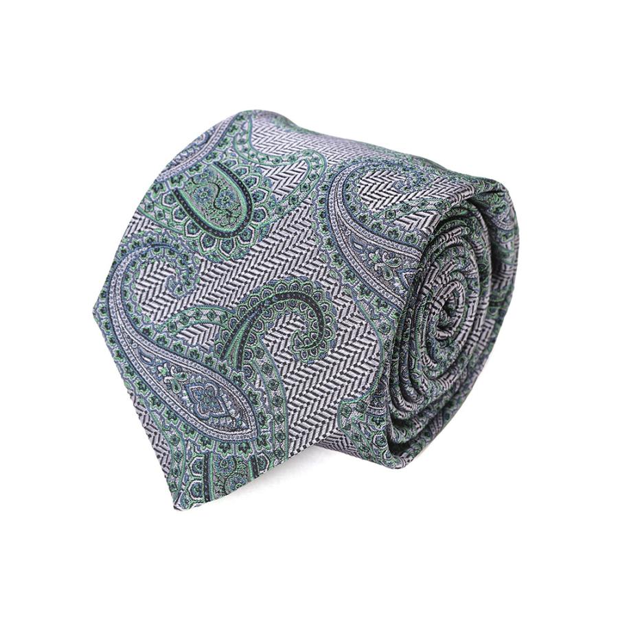 ETRO ペイズリー柄 グレー系 130cm角 大判 ETRO（エトロ） ネクタイ メンズ シルク100％ ペイズリー柄