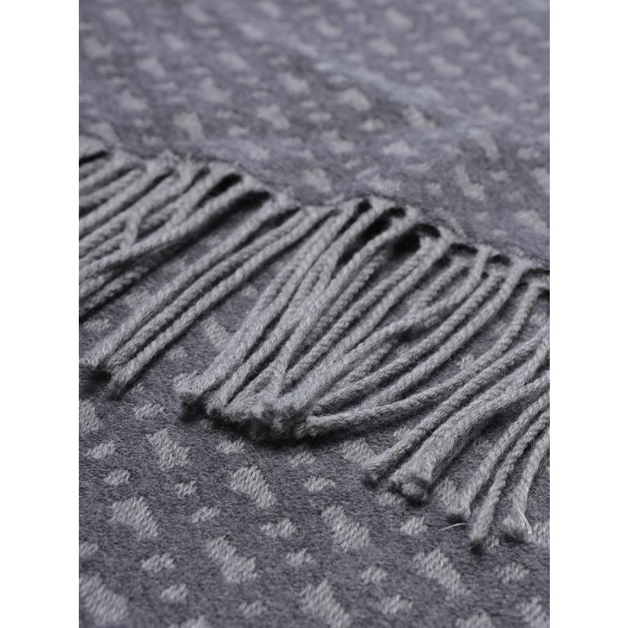 新品未使用【HUGO BOSS 】 マフラー  グレー HUGO BOSS (ヒューゴボス) ウール リバーシブル フリンジ マフラー