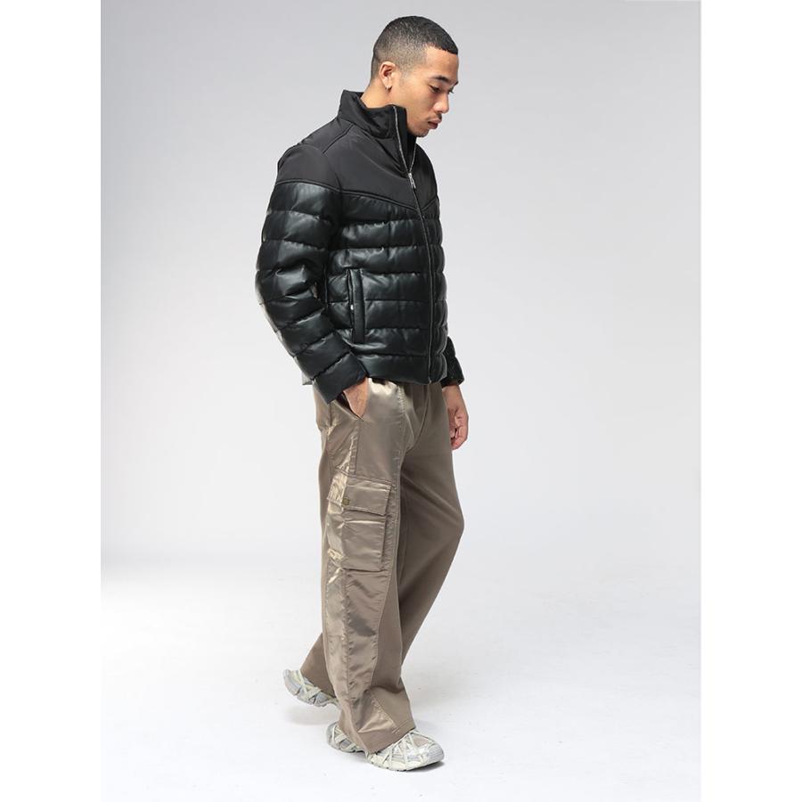 HUGO BOSS（ヒューゴ・ボス） ブルゾン メンズ ロゴ レザー 切り替え