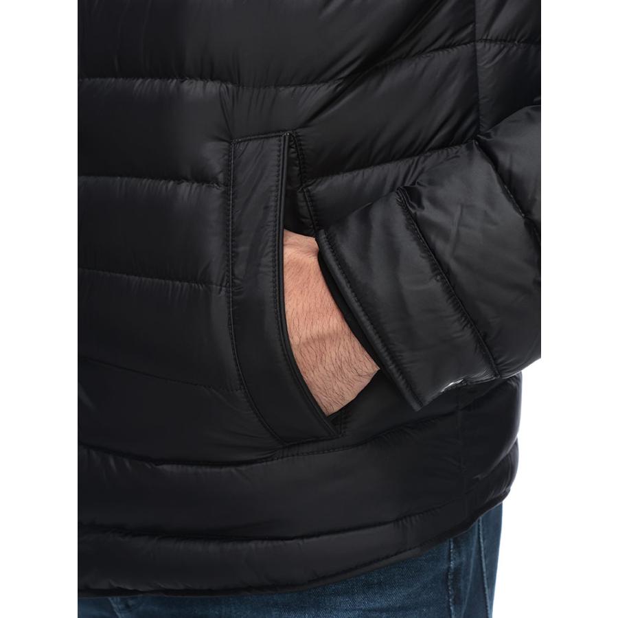 美品✨HUGO BOSS 中綿ジャケット M相当 現行 ブルゾン ストライプ 中綿 ブルゾン ワンポイント刺繍 ストライプ アウター 大きいサイズ