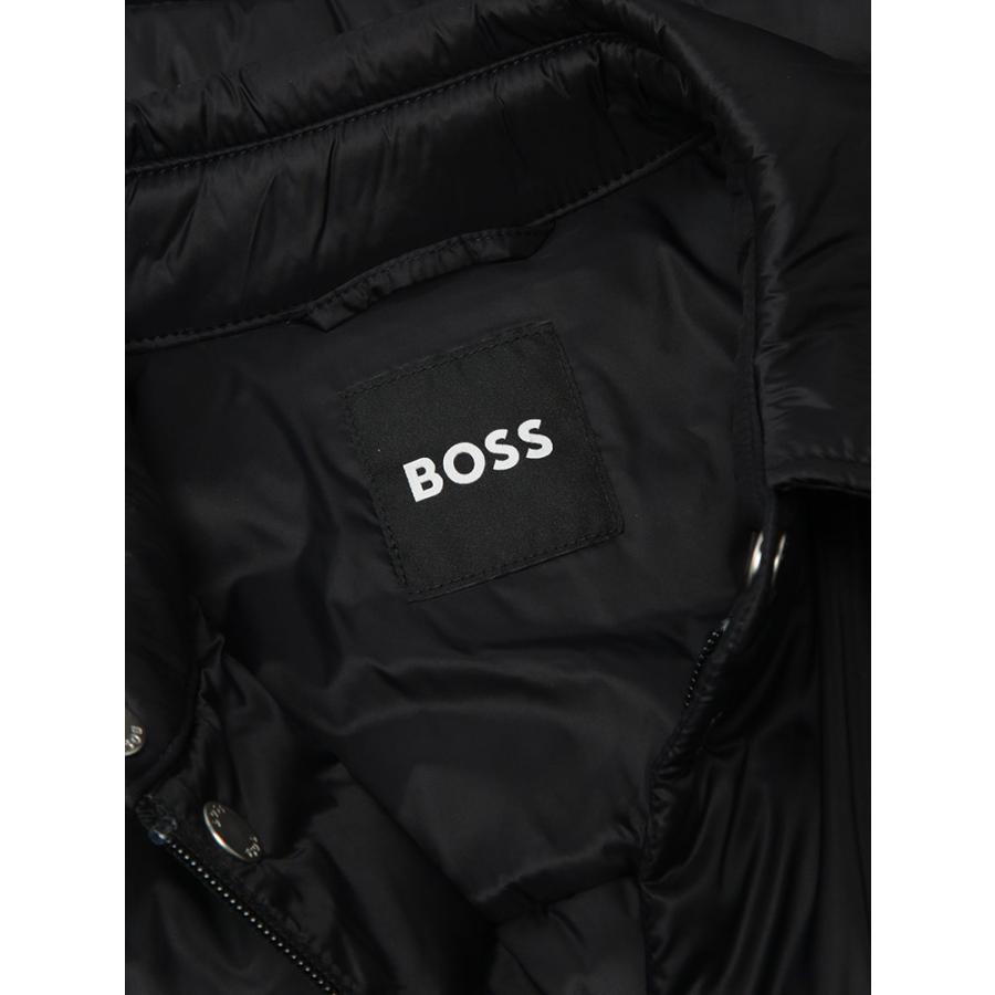 新品 ヒューゴボス ダウン ブラック 防水 Hugo boss 黒 未使用 HUGOBOSS (ヒューゴボス) フード着脱 フルジップ ダウンジャケット