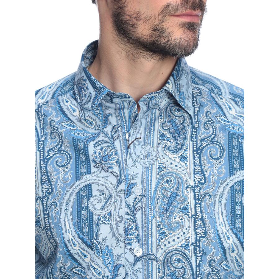 ETRO（エトロ） メンズ シャツ 長袖 ペイズリー柄 ストレッチ コットン