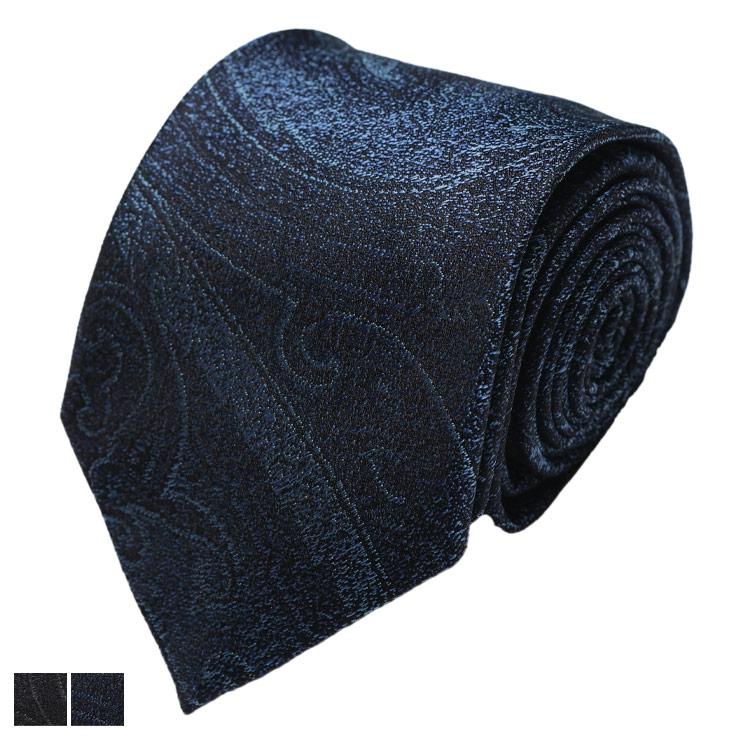 「新品未使用」ETROブラックシルバーラメ糸ペイズリー織りシルクブレンドネクタイ ETRO（エトロ） ネクタイ メンズ シルク100％ ペイズリー柄 ネクタイ