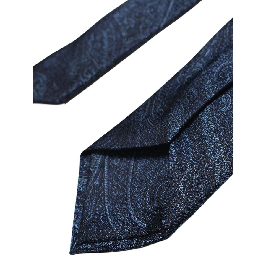 【未使用級】 ETRO エトロ ペイズリー ネイビー シルバー ネクタイ ETRO/エトロ_Men通販 | ペイズリー フローラル シルク ネクタイ【送料