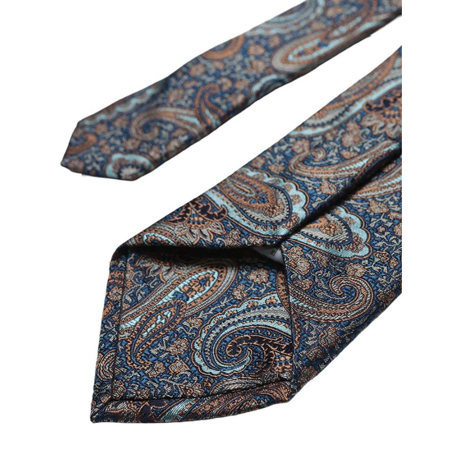 ETRO ネクタイ ブラウン レッド ブルー ペイズリー柄 総柄 エトロ メンズ ネクタイ ETRO ブランド タイ 総柄 ペイズリー シルク