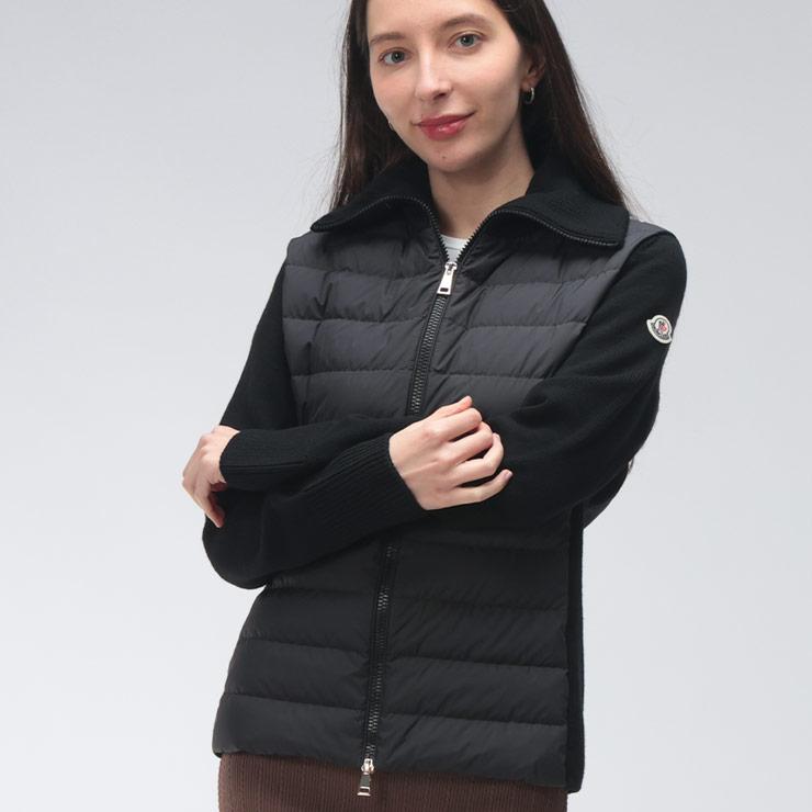 MONCLER モンクレール ニットダウンジャケット MONCLER (モンクレール) GRENOBLE スウェット切り替え フロントダウン