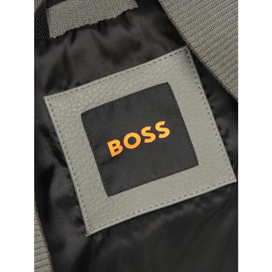 ヒューゴボス メンズ ブルゾン HUGO BOSS レザー フルジップ ボンバージャケット HBO50552151 ブランド アウター グレー ブラック 本革 ラムスキンの画像