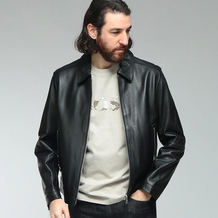 HUGO BOSS（ヒューゴ・ボス） メンズ ジャケット レザー フルジップ 