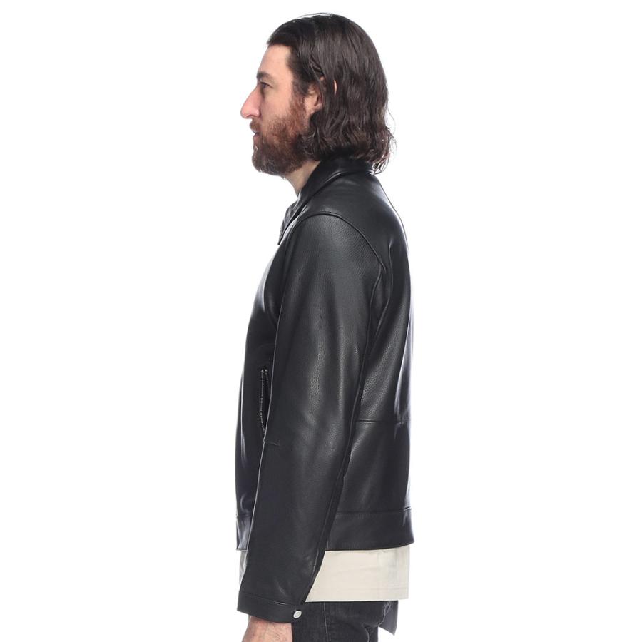 ヒューゴボス メンズ ジャケット HUGO BOSS レザー フルジップ ジャケット HB50543214 ブランド アウター ブラック 本革 ラムスキンの画像