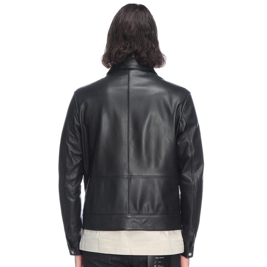 ヒューゴボス メンズ ジャケット HUGO BOSS レザー フルジップ ジャケット HB50543214 ブランド アウター ブラック 本革 ラムスキンの画像