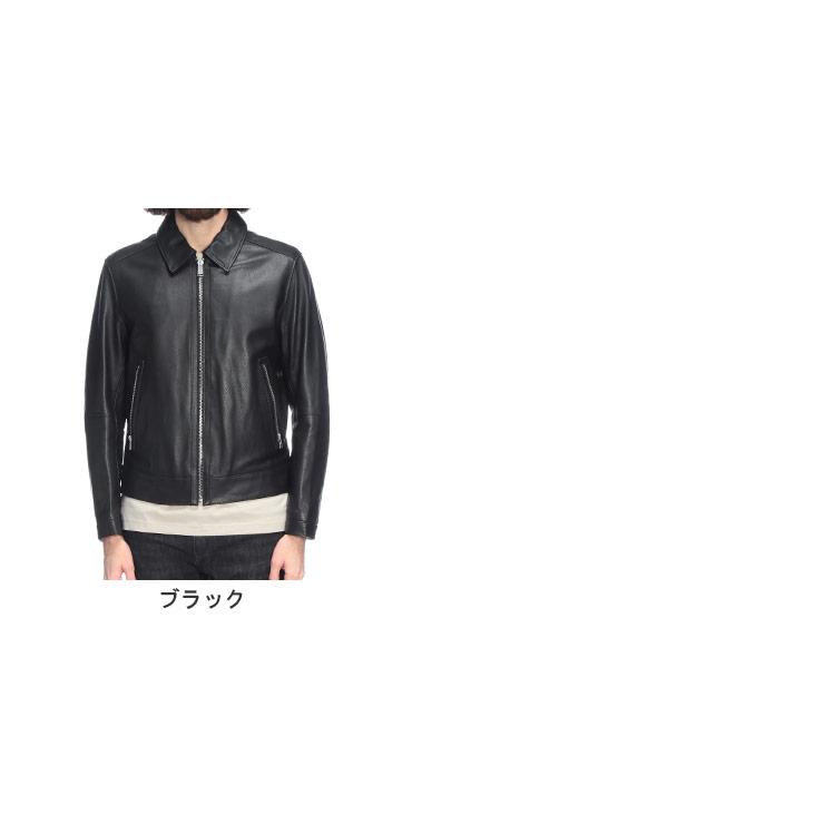 ヒューゴボス メンズ ジャケット HUGO BOSS レザー フルジップ ジャケット HB50543214 ブランド アウター ブラック 本革 ラムスキンの画像