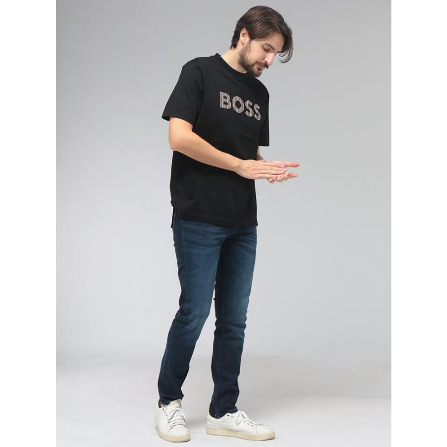 HUGO BOSS（ヒューゴ・ボス） メンズ Tシャツ 半袖 ロゴ刺繍 クルー