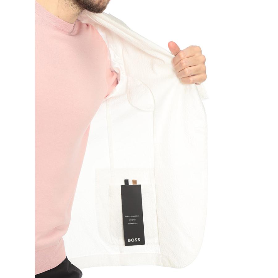 ヒューゴボス HUGO BOSS メンズ ジャケット シアサッカー シングル 2ツ釦 テーラード HBHANRY10279134 ブランド アウター フォーマル 春 夏の画像