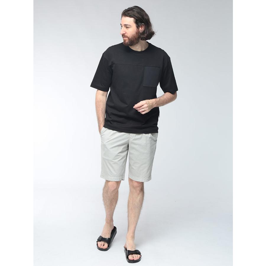HERNO（ヘルノ） メンズ Tシャツ 半袖 アシンメトリー切替 胸ポケット